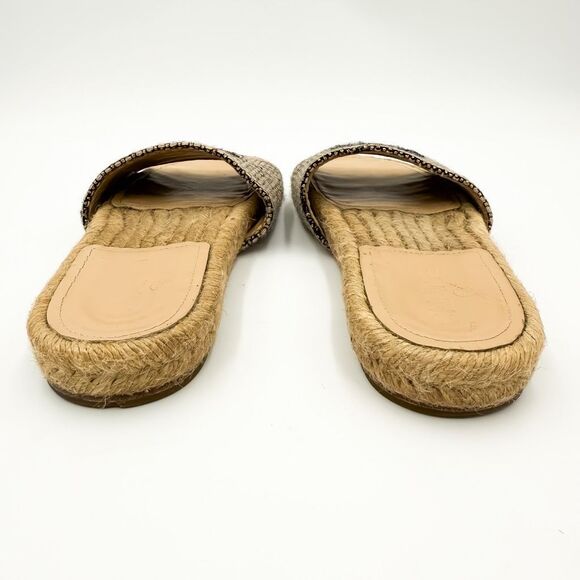Chanel CC Logo Espadrille Slides Tweed Mules Flat Sandals EU 38 - Picture 4 of 11